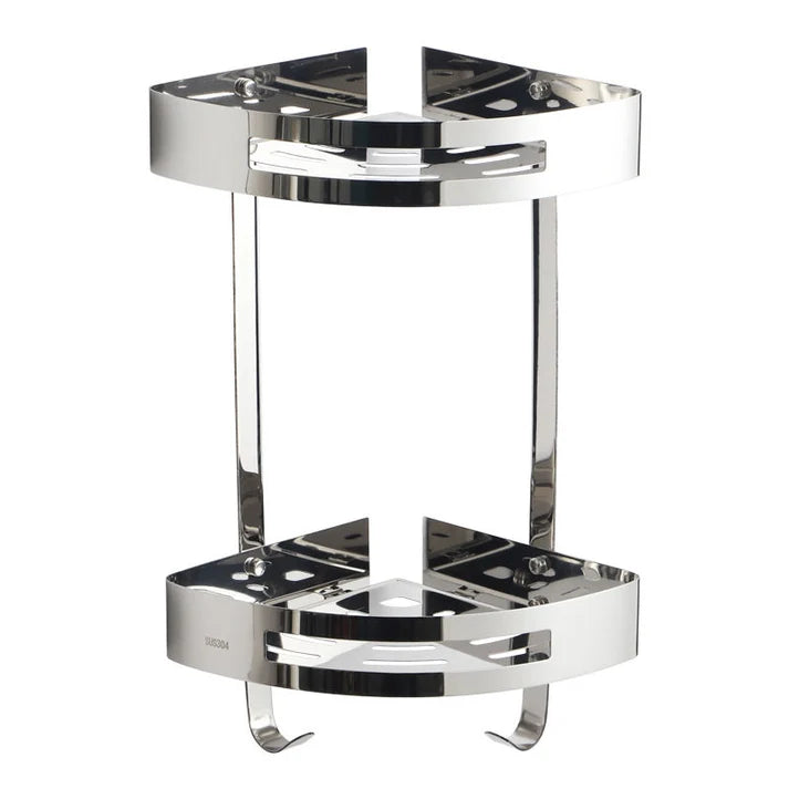 Wall-Mounted Bathroom Corner Shelf – Double Layer Stainless Steel